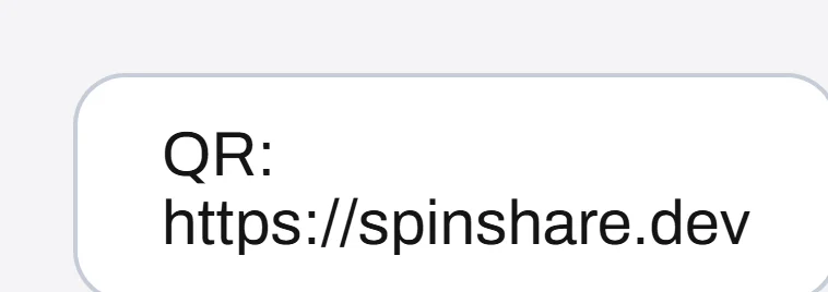 SpinShare QR — real app capture