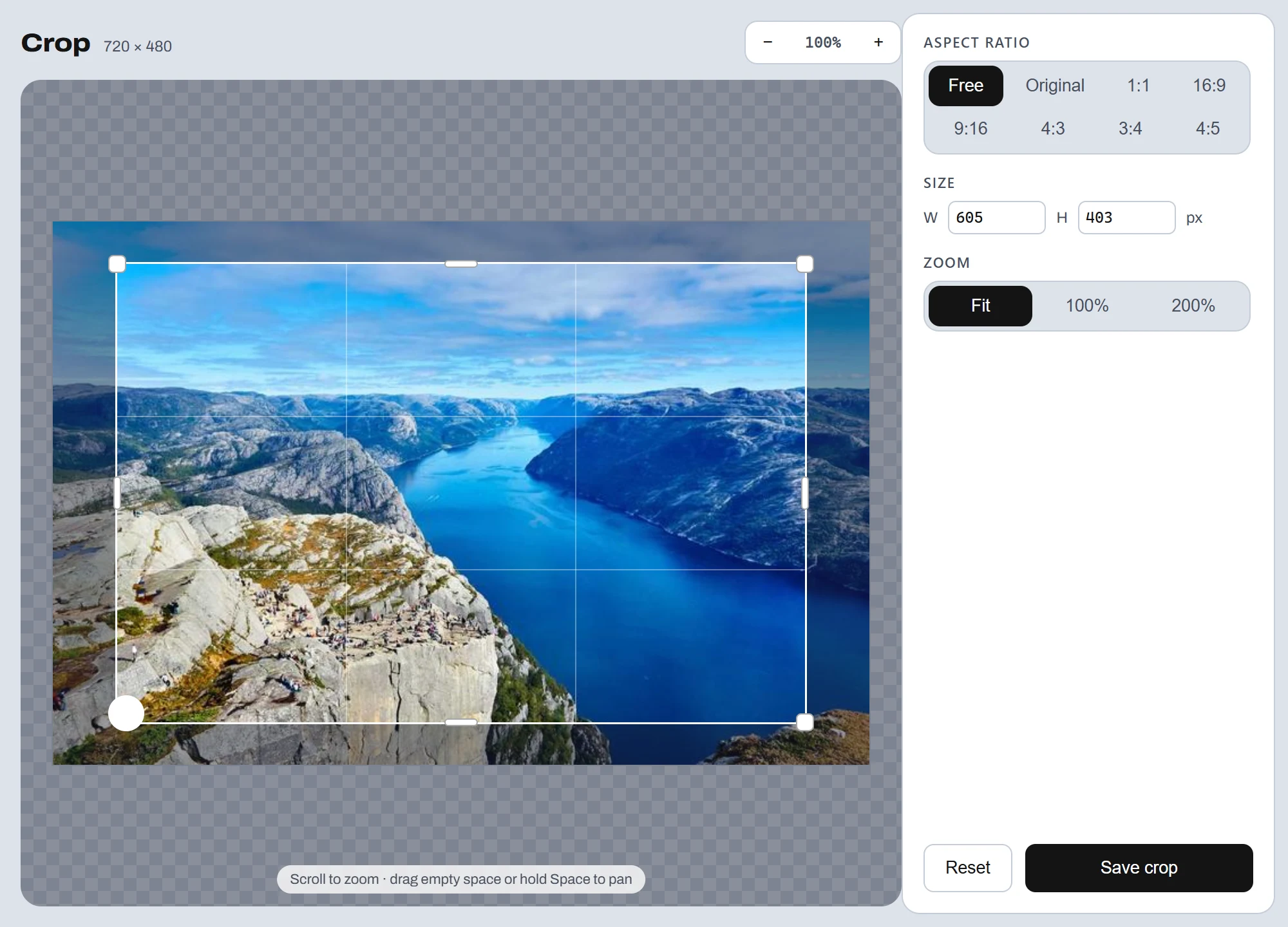 SpinShare Crop — real app capture