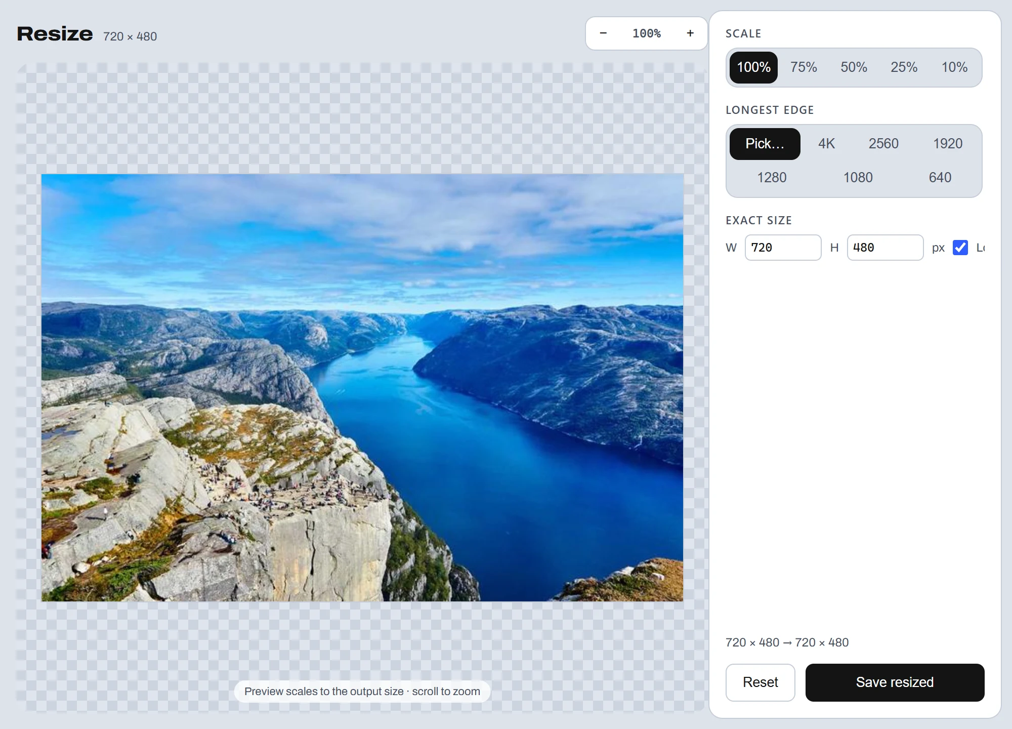 SpinShare Resize — real app capture