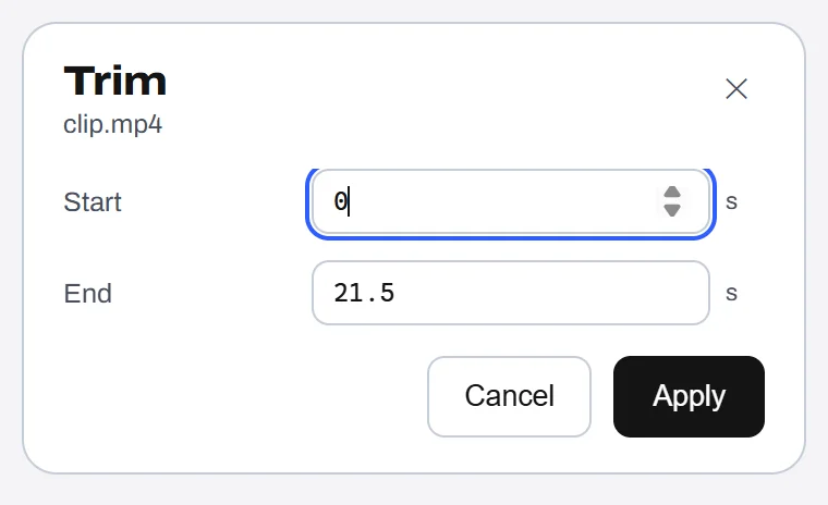 SpinShare Trim — real app capture